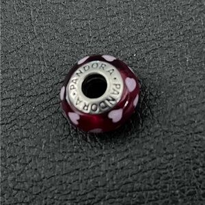 Pandora Deep Red and Pink Heart Charm